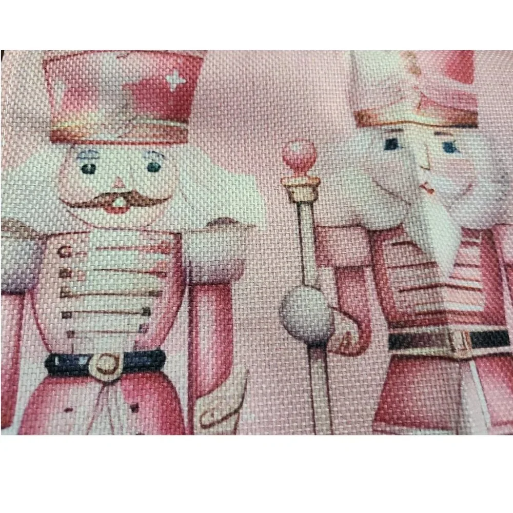 Nutcracker Table Runner Pink Christmas Decor Holiday Decoration Decorative Cloth